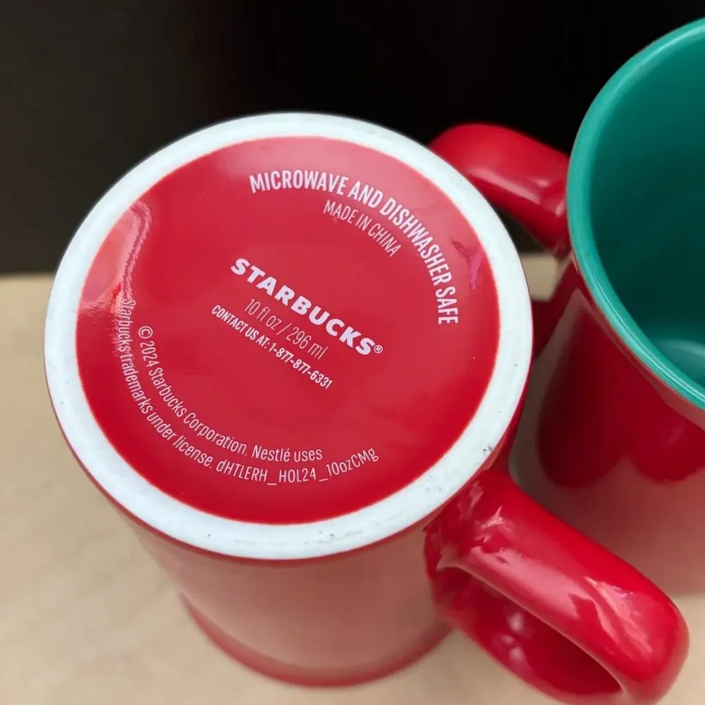 Starbucks 2024 Red Holiday Coffee Mug Cup 10 oz Siren Logo Collectible